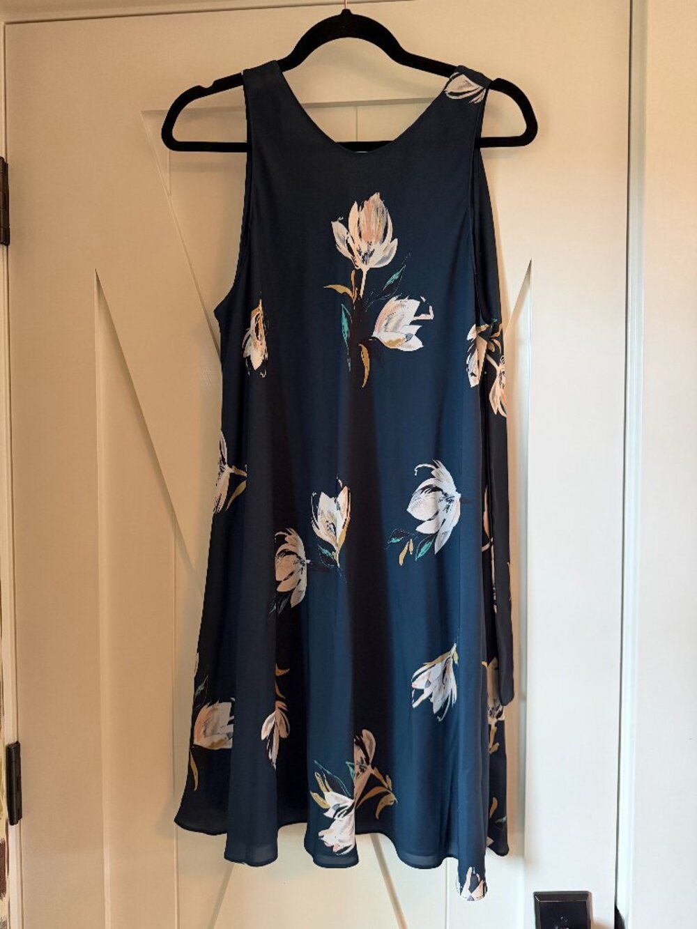 Navy Floral Amanda Uprichard Dress with Back Tie Detail - Very Well Made/Lined